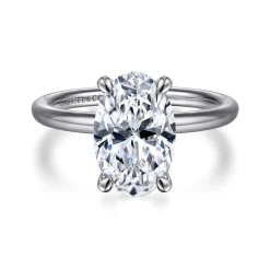 Online Gabriel & Co. Tiana - 14K White Gold Oval Solitaire Diamond Engagement Ring