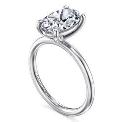 Gabriel & Co. Tiana - 14K White Gold Oval Solitaire Diamond Engagement Ring