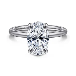 Gabriel & Co. Tiana - 14K White Gold Oval Solitaire Diamond Engagement Ring