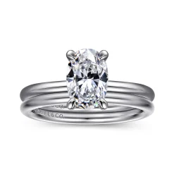 Best Gabriel & Co. Tiana - 14K White Gold Oval Solitaire Diamond Engagement Ring