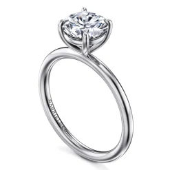 Best Gabriel & Co. Tiana - 14K White Gold Round Solitaire Diamond Engagement Ring