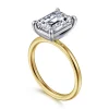 Gabriel & Co. Tiana - 14K White-Yellow Gold Emerald Cut Solitaire Diamond Engagement Ring