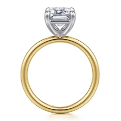 Gabriel & Co. Tiana - 14K White-Yellow Gold Emerald Cut Solitaire Diamond Engagement Ring
