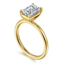 Clearance Gabriel & Co. Tiana - 14K Yellow Gold Emerald Cut Solitaire Diamond Engagement Ring
