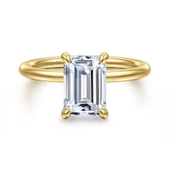 Clearance Gabriel & Co. Tiana - 14K Yellow Gold Emerald Cut Solitaire Diamond Engagement Ring