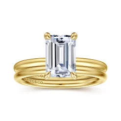 Clearance Gabriel & Co. Tiana - 14K Yellow Gold Emerald Cut Solitaire Diamond Engagement Ring