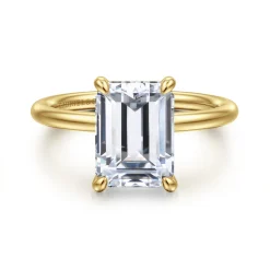 Outlet Gabriel & Co. Tiana - 14K Yellow Gold Emerald Cut Solitaire Diamond Engagement Ring