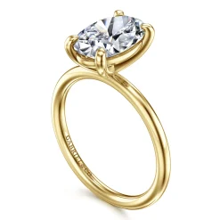 Best Gabriel & Co. Tiana - 14K Yellow Gold Oval Solitaire Diamond Engagement Ring