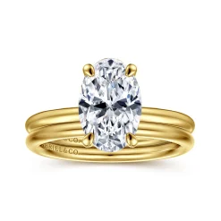Sale Gabriel & Co. Tiana - 14K Yellow Gold Oval Solitaire Diamond Engagement Ring