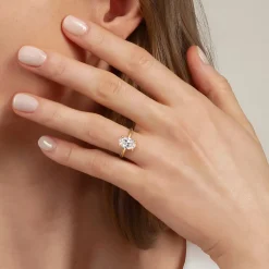 Sale Gabriel & Co. Tiana - 14K Yellow Gold Oval Solitaire Diamond Engagement Ring