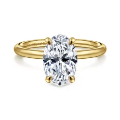 Sale Gabriel & Co. Tiana - 14K Yellow Gold Oval Solitaire Diamond Engagement Ring