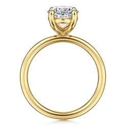 Best Gabriel & Co. Tiana - 14K Yellow Gold Oval Solitaire Diamond Engagement Ring