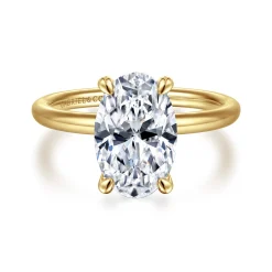 Best Gabriel & Co. Tiana - 14K Yellow Gold Oval Solitaire Diamond Engagement Ring