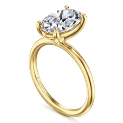 Best Gabriel & Co. Tiana - 14K Yellow Gold Oval Solitaire Diamond Engagement Ring