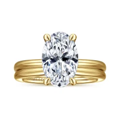 Best Gabriel & Co. Tiana - 14K Yellow Gold Oval Solitaire Diamond Engagement Ring