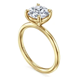 Clearance Gabriel & Co. Tiana - 14K Yellow Gold Round Solitaire Diamond Engagement Ring
