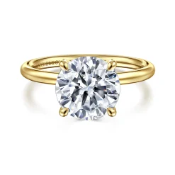 Outlet Gabriel & Co. Tiana - 14K Yellow Gold Round Solitaire Diamond Engagement Ring