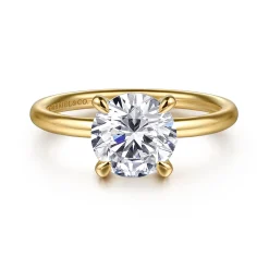 Outlet Gabriel & Co. Tiana - 14K Yellow Gold Round Solitaire Diamond Engagement Ring