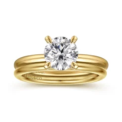 Clearance Gabriel & Co. Tiana - 14K Yellow Gold Round Solitaire Diamond Engagement Ring
