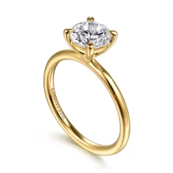 Clearance Gabriel & Co. Tiana - 14K Yellow Gold Round Solitaire Diamond Engagement Ring