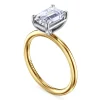 Discount Gabriel & Co. Tiana - 14K Yellow-White Gold Emerald Cut Solitaire Diamond Engagement Ring