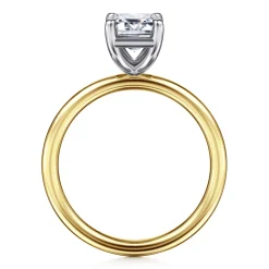 Discount Gabriel & Co. Tiana - 14K Yellow-White Gold Emerald Cut Solitaire Diamond Engagement Ring