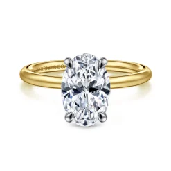 Gabriel & Co. Tiana - 14K Yellow-White Gold Oval Solitaire Diamond Engagement Ring