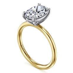 Gabriel & Co. Tiana - 14K Yellow-White Gold Oval Solitaire Diamond Engagement Ring