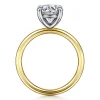 Best Gabriel & Co. Tiana - 14K Yellow-White Gold Round Solitaire Diamond Engagement Ring
