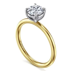 Clearance Gabriel & Co. Tiana - 14K Yellow-White Gold Round Solitaire Diamond Engagement Ring