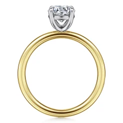 Clearance Gabriel & Co. Tiana - 14K Yellow-White Gold Round Solitaire Diamond Engagement Ring