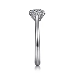 Discount Gabriel & Co. Tiona - 14K White Gold 6 Prong Round Diamond Engagement Ring