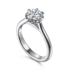 Discount Gabriel & Co. Tiona - 14K White Gold 6 Prong Round Diamond Engagement Ring