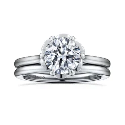 Clearance Gabriel & Co. Tiona - 14K White Gold Round Diamond Engagement Ring