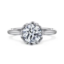 Clearance Gabriel & Co. Tiona - 14K White Gold Round Diamond Engagement Ring