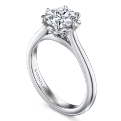 Clearance Gabriel & Co. Tiona - 14K White Gold Round Diamond Engagement Ring