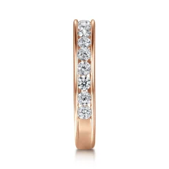 Gabriel & Co. Toledo - 14K Rose Gold Channel Set Diamond Wedding Band - 0.75 ct