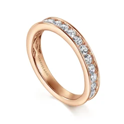 Gabriel & Co. Toledo - 14K Rose Gold Channel Set Diamond Wedding Band - 0.75 ct