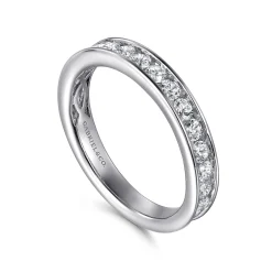 Sale Gabriel & Co. Toledo - 14K White Gold Channel Set Diamond Wedding Band - 0.75 ct
