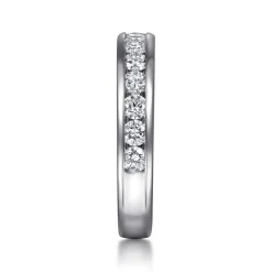 Best Gabriel & Co. Toledo - 14K White Gold Channel Set Diamond Wedding Band - 1 ct