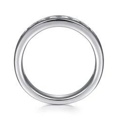 Best Gabriel & Co. Toledo - 14K White Gold Channel Set Diamond Wedding Band - 1 ct