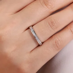 Best Gabriel & Co. Toledo - 14K White Gold Channel Set Diamond Wedding Band - 0.25 ct