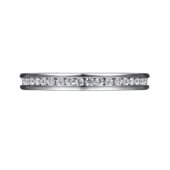Best Gabriel & Co. Toledo - 14K White Gold Channel Set Diamond Wedding Band - 0.25 ct