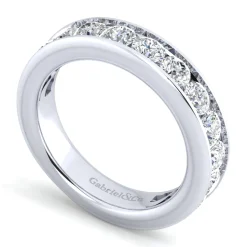 Best Gabriel & Co. Toledo - 14K White Gold Channel Set 13 Stone Diamond Anniversary Band - 1.9 ct
