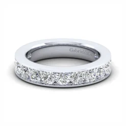 Best Gabriel & Co. Toledo - 14K White Gold Channel Set 13 Stone Diamond Anniversary Band - 1.9 ct