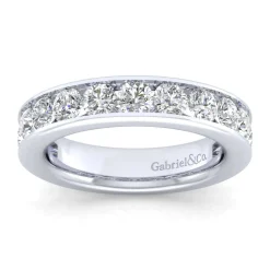 Best Gabriel & Co. Toledo - 14K White Gold Channel Set 13 Stone Diamond Anniversary Band - 1.9 ct