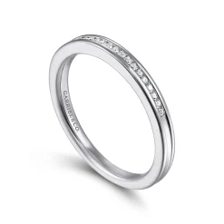 Gabriel & Co. Toledo - 14K White Gold Channel Set Diamond Wedding Band - 0.1 ct