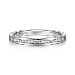 Gabriel & Co. Toledo - 14K White Gold Channel Set Diamond Wedding Band - 0.1 ct