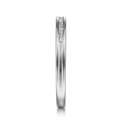 Gabriel & Co. Toledo - 14K White Gold Channel Set Diamond Wedding Band - 0.1 ct