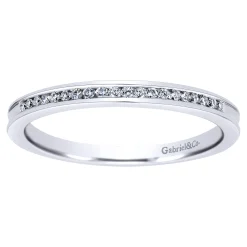 Gabriel & Co. Toledo - 14K White Gold Channel Set Diamond Wedding Band - 0.1 ct